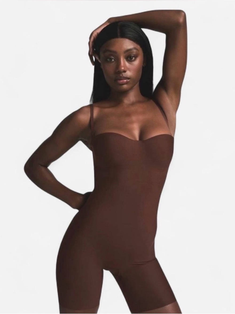 *Nwt SKIMS Body UNDERWIRE MID THIGH BODYSUIT | COLOR: COCOA | SIZE: S